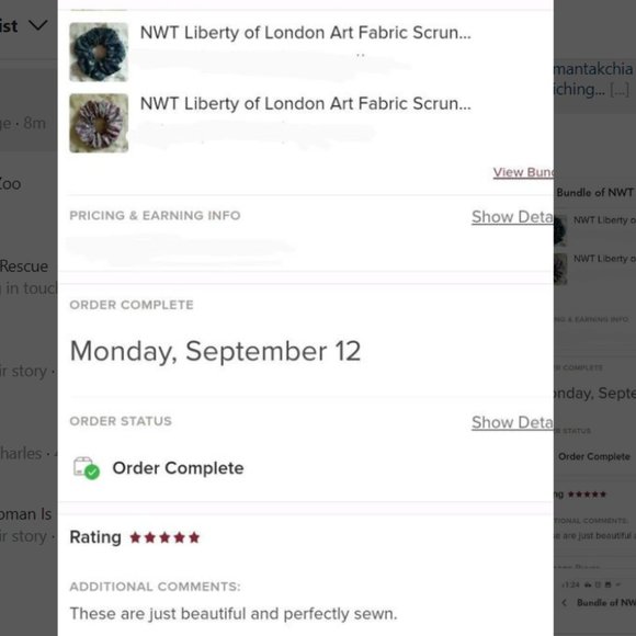 Liberty of London Art Fabric Scrunchie Nordic Daisy Black and White Floral - Picture 9 of 9